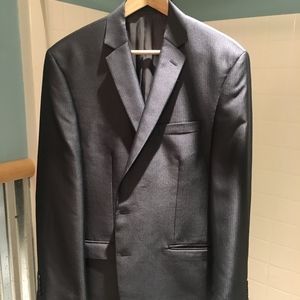 Calvin Klein Sharkskin Gray Suit Jacket